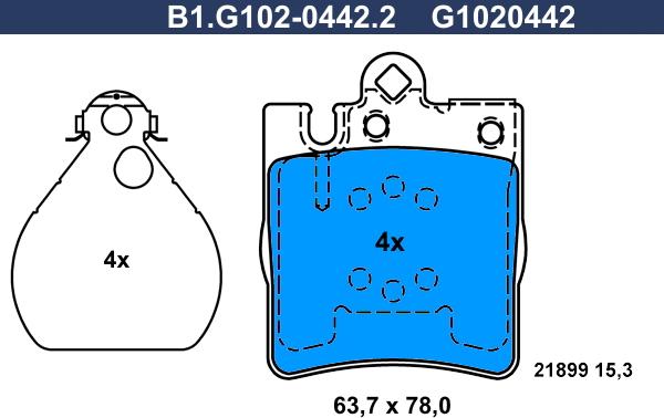 Galfer B1.G102-0442.2 - Гальмівні колодки, дискові гальма autozip.com.ua