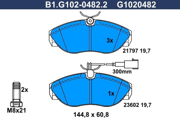 Galfer B1.G102-0482.2 - Гальмівні колодки, дискові гальма autozip.com.ua