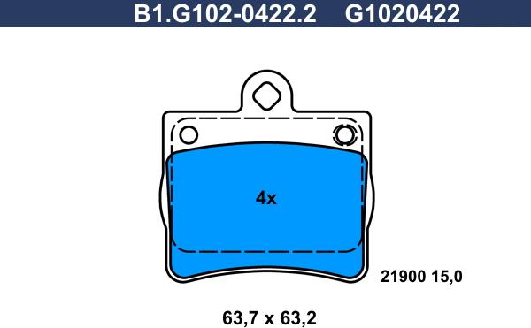 Galfer B1.G102-0422.2 - Гальмівні колодки, дискові гальма autozip.com.ua