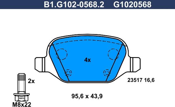 Galfer B1.G102-0568.2 - Гальмівні колодки, дискові гальма autozip.com.ua