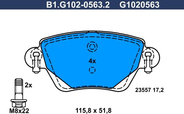 Galfer B1.G102-0563.2 - Гальмівні колодки, дискові гальма autozip.com.ua