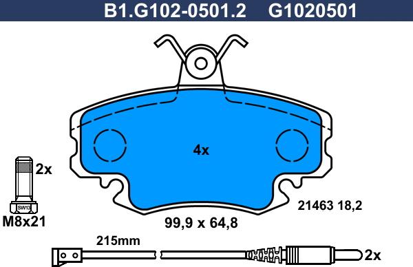 Galfer B1.G102-0501.2 - Гальмівні колодки, дискові гальма autozip.com.ua