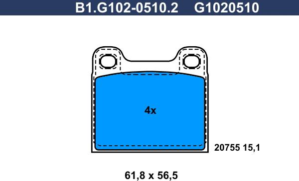 Galfer B1.G102-0510.2 - Гальмівні колодки, дискові гальма autozip.com.ua