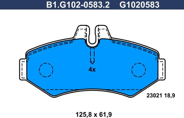 Galfer B1.G102-0583.2 - Гальмівні колодки, дискові гальма autozip.com.ua