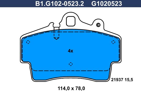 Galfer B1.G102-0523.2 - Гальмівні колодки, дискові гальма autozip.com.ua