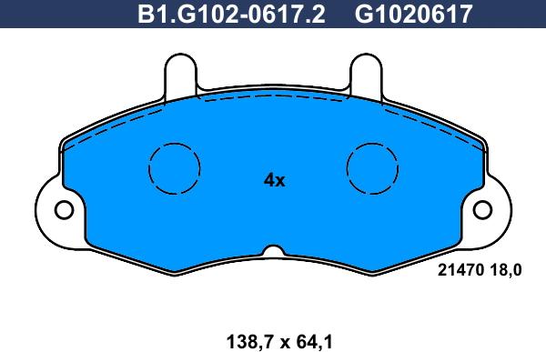Galfer B1.G102-0617.2 - Гальмівні колодки, дискові гальма autozip.com.ua
