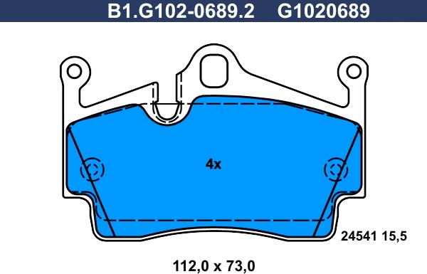 Galfer B1.G102-0689.2 - Гальмівні колодки, дискові гальма autozip.com.ua