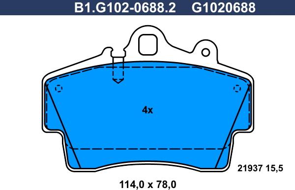 Galfer B1.G102-0688.2 - Гальмівні колодки, дискові гальма autozip.com.ua