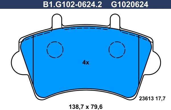 Galfer B1.G102-0624.2 - Гальмівні колодки, дискові гальма autozip.com.ua