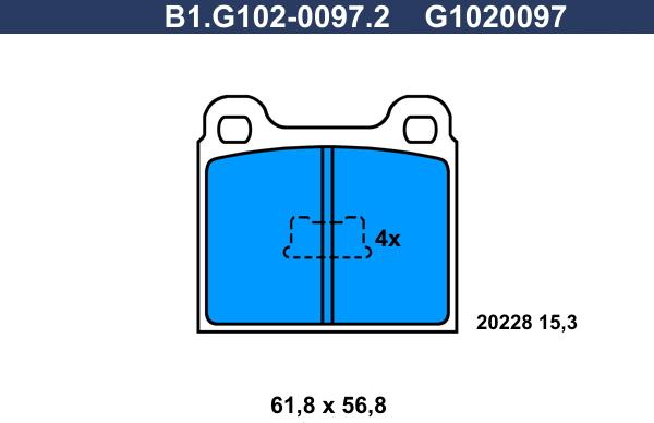 Galfer B1.G102-0097.2 - Гальмівні колодки, дискові гальма autozip.com.ua