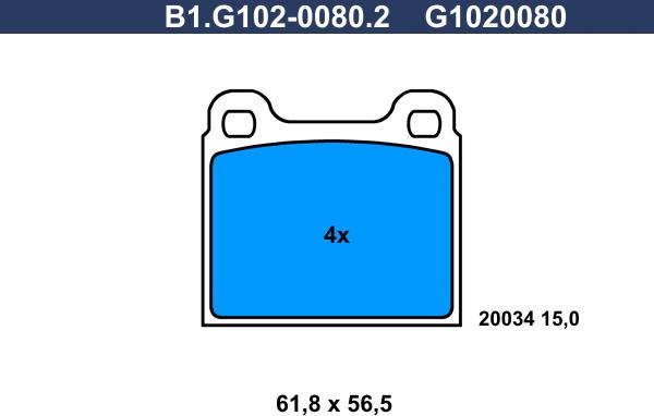 Galfer B1.G102-0080.2 - Гальмівні колодки, дискові гальма autozip.com.ua