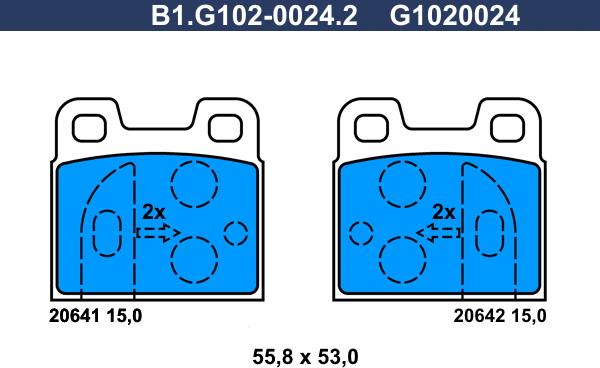 Galfer B1.G102-0024.2 - Гальмівні колодки, дискові гальма autozip.com.ua