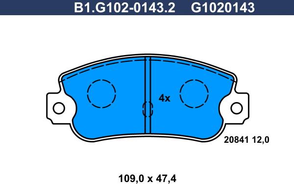 Galfer B1.G102-0143.2 - Гальмівні колодки, дискові гальма autozip.com.ua