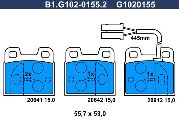 Galfer B1.G102-0155.2 - Гальмівні колодки, дискові гальма autozip.com.ua