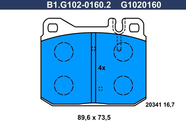 Galfer B1.G102-0160.2 - Гальмівні колодки, дискові гальма autozip.com.ua