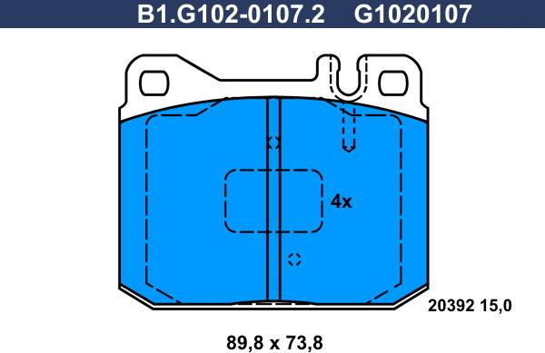 Galfer B1.G102-0107.2 - Гальмівні колодки, дискові гальма autozip.com.ua