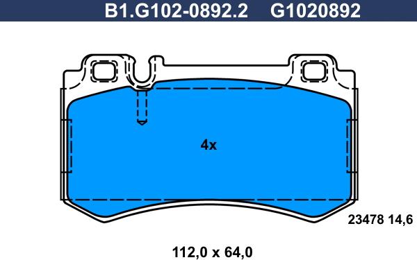 Galfer B1.G102-0892.2 - Гальмівні колодки, дискові гальма autozip.com.ua