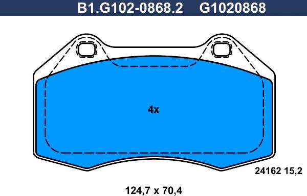 Galfer B1.G102-0868.2 - Гальмівні колодки, дискові гальма autozip.com.ua