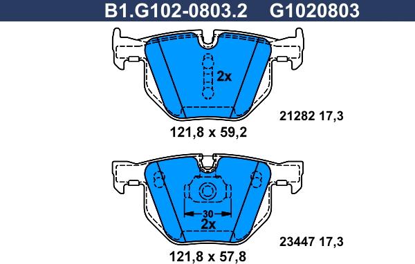 Galfer B1.G102-0803.2 - Гальмівні колодки, дискові гальма autozip.com.ua