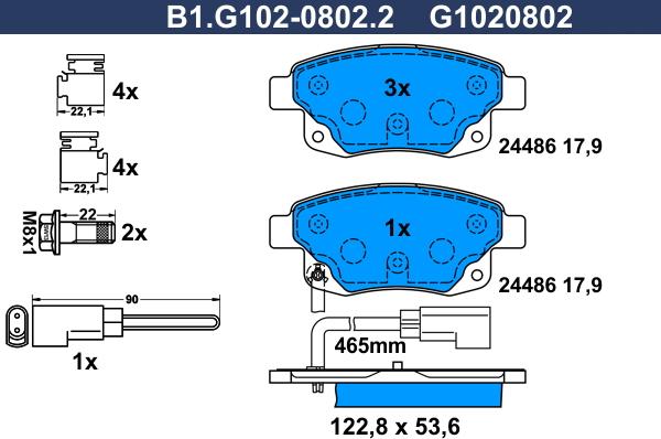 Galfer B1.G102-0802.2 - Гальмівні колодки, дискові гальма autozip.com.ua