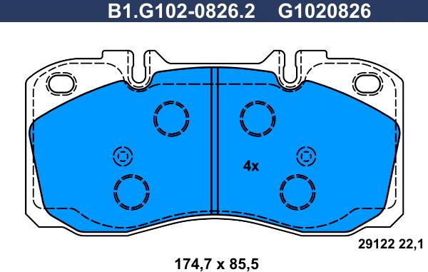 Galfer B1.G102-0826.2 - Гальмівні колодки, дискові гальма autozip.com.ua