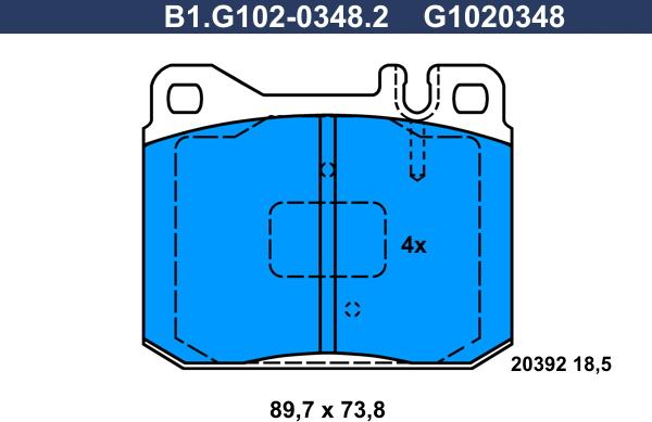 Galfer B1.G102-0348.2 - Гальмівні колодки, дискові гальма autozip.com.ua
