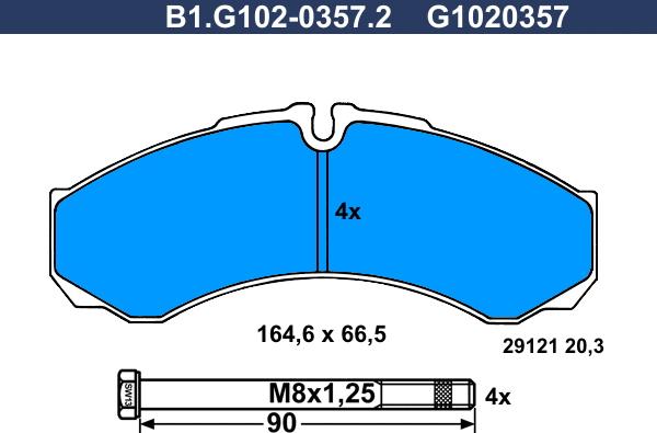 Galfer B1.G102-0357.2 - Гальмівні колодки, дискові гальма autozip.com.ua