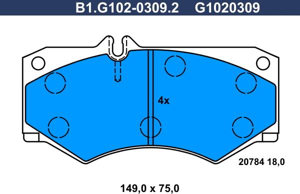 Galfer B1.G102-0309.2 - Гальмівні колодки, дискові гальма autozip.com.ua