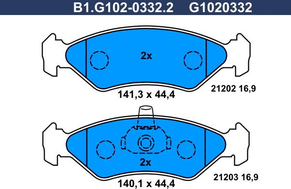 Galfer B1.G102-0332.2 - Гальмівні колодки, дискові гальма autozip.com.ua