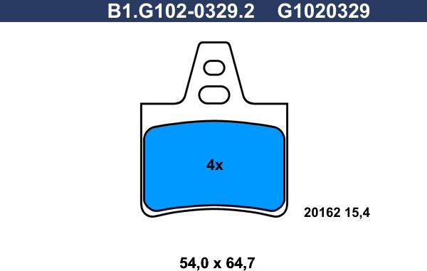 Galfer B1.G102-0329.2 - Гальмівні колодки, дискові гальма autozip.com.ua