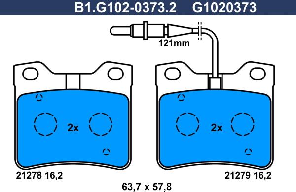 Galfer B1.G102-0373.2 - Гальмівні колодки, дискові гальма autozip.com.ua