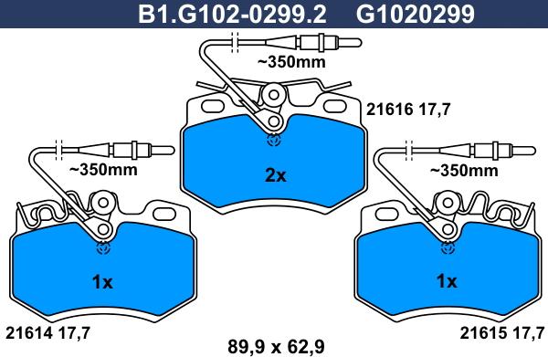 Galfer B1.G102-0299.2 - Гальмівні колодки, дискові гальма autozip.com.ua