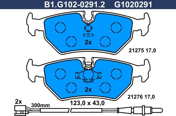 Galfer B1.G102-0291.2 - Гальмівні колодки, дискові гальма autozip.com.ua