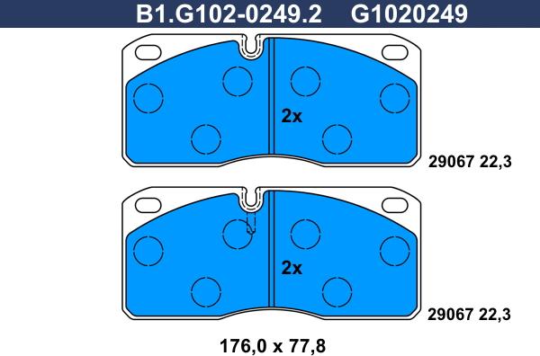 Galfer B1.G102-0249.2 - Гальмівні колодки, дискові гальма autozip.com.ua
