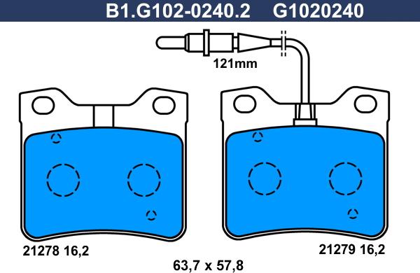 Galfer B1.G102-0240.2 - Гальмівні колодки, дискові гальма autozip.com.ua