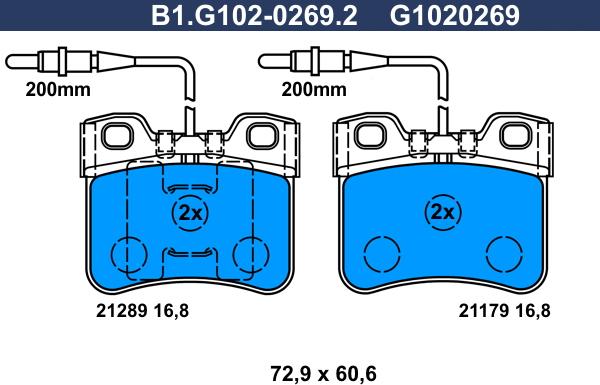 Galfer B1.G102-0269.2 - Гальмівні колодки, дискові гальма autozip.com.ua