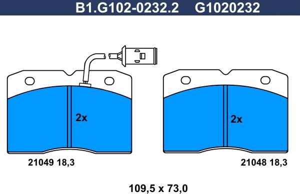 Galfer B1.G102-0232.2 - Гальмівні колодки, дискові гальма autozip.com.ua