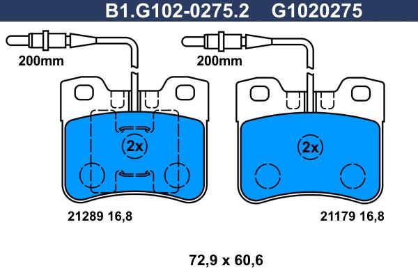 Galfer B1.G102-0275.2 - Гальмівні колодки, дискові гальма autozip.com.ua