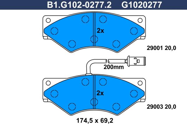 Galfer B1.G102-0277.2 - Гальмівні колодки, дискові гальма autozip.com.ua