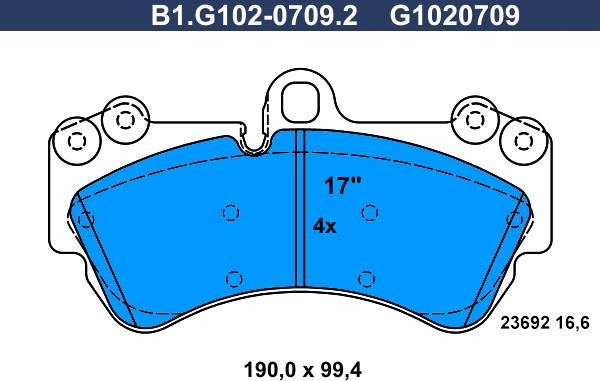 Galfer B1.G102-0709.2 - Гальмівні колодки, дискові гальма autozip.com.ua