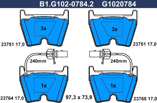 Galfer B1.G102-0784.2 - Гальмівні колодки, дискові гальма autozip.com.ua