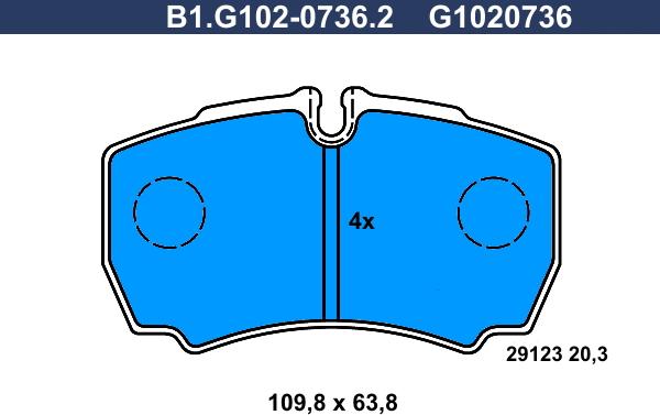 Galfer B1.G102-0736.2 - Гальмівні колодки, дискові гальма autozip.com.ua