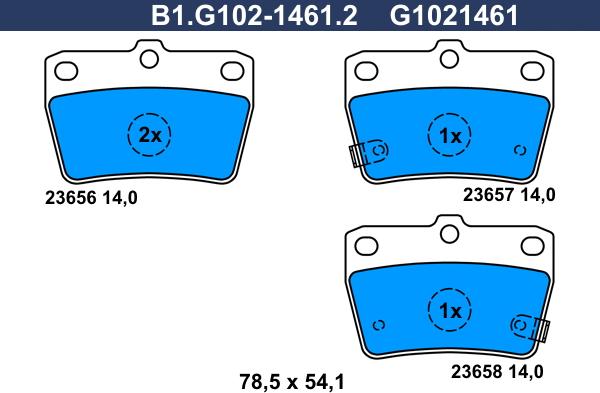 Galfer B1.G102-1461.2 - Гальмівні колодки, дискові гальма autozip.com.ua