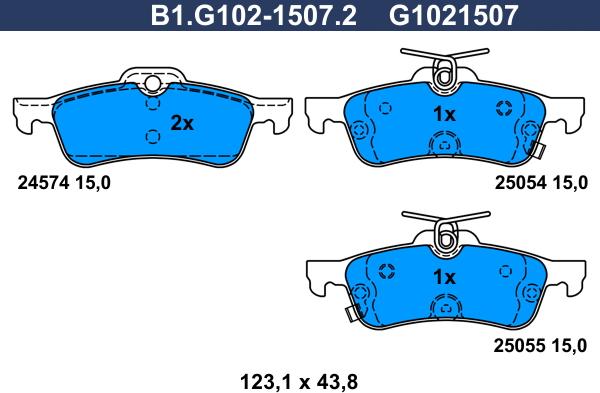 Galfer B1.G102-1507.2 - Гальмівні колодки, дискові гальма autozip.com.ua