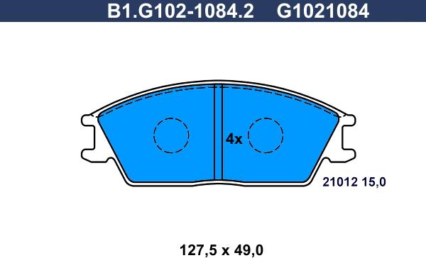 Galfer B1.G102-1084.2 - Гальмівні колодки, дискові гальма autozip.com.ua