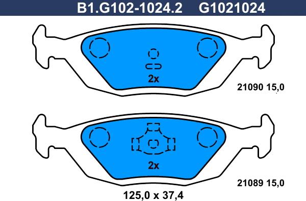 Galfer B1.G102-1024.2 - Гальмівні колодки, дискові гальма autozip.com.ua