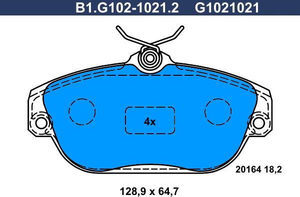 Galfer B1.G102-1021.2 - Гальмівні колодки, дискові гальма autozip.com.ua
