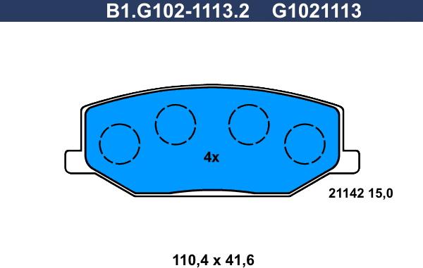 Galfer B1.G102-1113.2 - Гальмівні колодки, дискові гальма autozip.com.ua