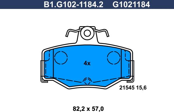 Galfer B1.G102-1184.2 - Гальмівні колодки, дискові гальма autozip.com.ua