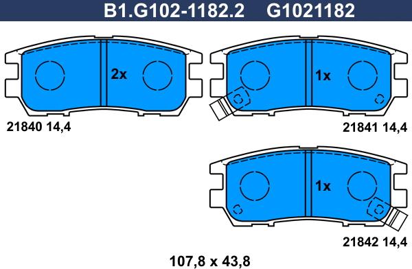 Galfer B1.G102-1182.2 - Гальмівні колодки, дискові гальма autozip.com.ua